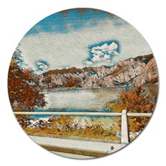 Side Way To Lake Garda, Italy  Magnet 5  (round) by ConteMonfrey