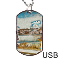 Side Way To Lake Garda, Italy  Dog Tag Usb Flash (two Sides) by ConteMonfrey