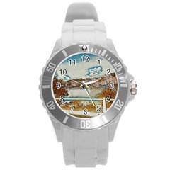 Side Way To Lake Garda, Italy  Round Plastic Sport Watch (l) by ConteMonfrey