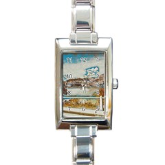 Side Way To Lake Garda, Italy  Rectangle Italian Charm Watch by ConteMonfrey