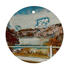 Side Way To Lake Garda, Italy  Round Ornament (two Sides) by ConteMonfrey