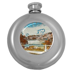 Side Way To Lake Garda, Italy  Round Hip Flask (5 Oz) by ConteMonfrey