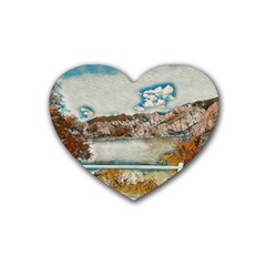 Side Way To Lake Garda, Italy  Rubber Heart Coaster (4 Pack) by ConteMonfrey