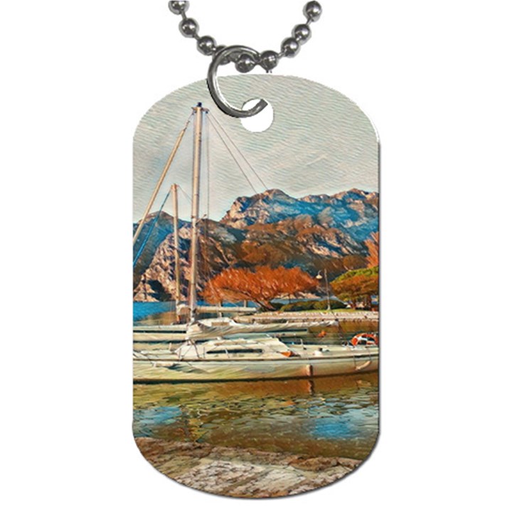 Boats on Lake Garda, Italy. Dog Tag (Two Sides)