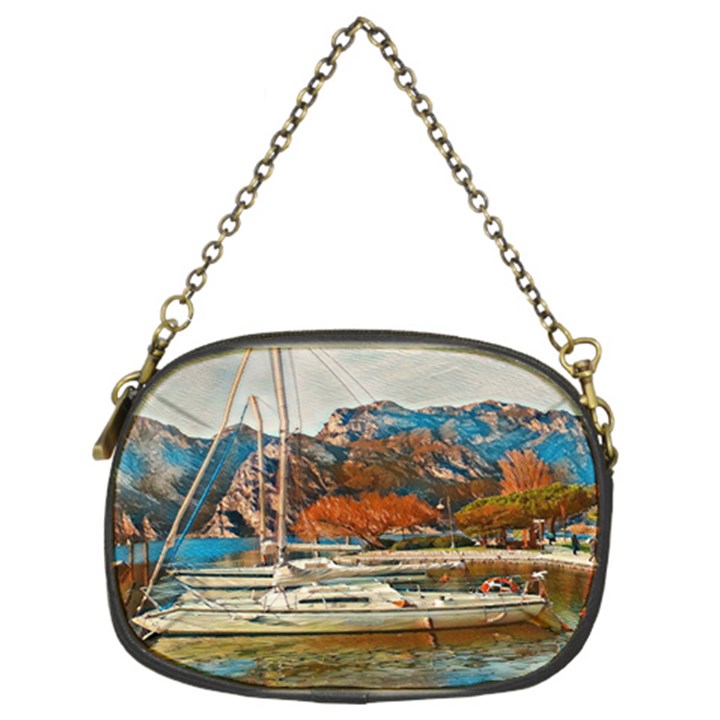 Boats on Lake Garda, Italy. Chain Purse (Two Sides)