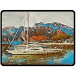 Boats on Lake Garda, Italy. One Side Fleece Blanket (Large) 80 x60  Blanket Front