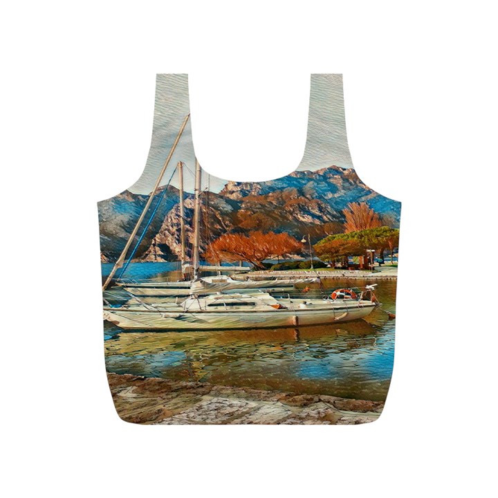 Boats on Lake Garda, Italy. Full Print Recycle Bag (S)