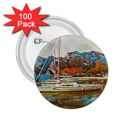 Boats On Lake Garda, Italy  2 25  Buttons (100 Pack)  by ConteMonfrey