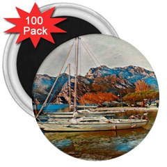 Boats On Lake Garda, Italy  3  Magnets (100 Pack) by ConteMonfrey