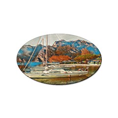 Boats On Lake Garda, Italy  Sticker (oval)