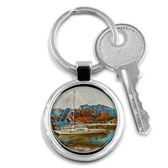 Boats On Lake Garda, Italy  Key Chain (round) by ConteMonfrey