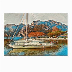 Boats On Lake Garda, Italy  Postcard 4 x 6  (pkg Of 10)