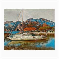 Boats On Lake Garda, Italy  Small Glasses Cloth by ConteMonfrey