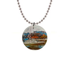 Boats On Lake Garda, Italy  1  Button Necklace by ConteMonfrey