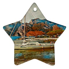 Boats On Lake Garda, Italy  Star Ornament (two Sides) by ConteMonfrey