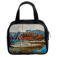 Boats On Lake Garda, Italy  Classic Handbag (two Sides) by ConteMonfrey