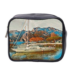 Boats On Lake Garda, Italy  Mini Toiletries Bag (two Sides) by ConteMonfrey