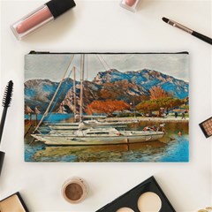 Boats On Lake Garda, Italy  Cosmetic Bag (large) by ConteMonfrey