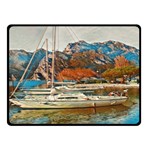 Boats on Lake Garda, Italy. One Side Fleece Blanket (Small) 50 x40  Blanket Front