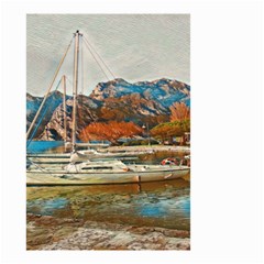 Boats On Lake Garda, Italy  Small Garden Flag (two Sides) by ConteMonfrey