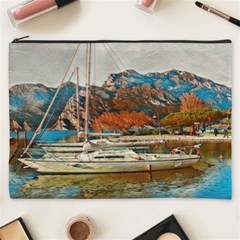 Boats On Lake Garda, Italy  Cosmetic Bag (xxxl) by ConteMonfrey