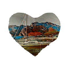 Boats On Lake Garda, Italy  Standard 16  Premium Heart Shape Cushions by ConteMonfrey