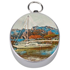 Boats On Lake Garda, Italy  Silver Compasses by ConteMonfrey