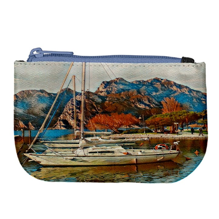 Boats on Lake Garda, Italy. Large Coin Purse