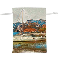 Boats On Lake Garda, Italy  Lightweight Drawstring Pouch (xl) by ConteMonfrey