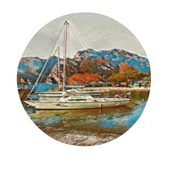 Boats On Lake Garda, Italy  Mini Round Pill Box (pack Of 5) by ConteMonfrey