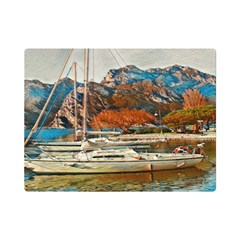 Boats On Lake Garda, Italy  One Side Premium Plush Fleece Blanket (mini)