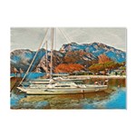 Boats on Lake Garda, Italy. Crystal Sticker (A4) Front