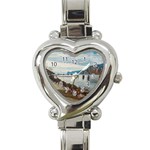 Ducks on Gardasee Heart Italian Charm Watch Front