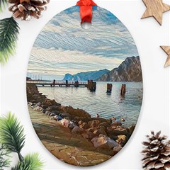 Ducks On Gardasee Oval Ornament (two Sides) by ConteMonfrey