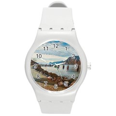 Ducks On Gardasee Round Plastic Sport Watch (m) by ConteMonfrey