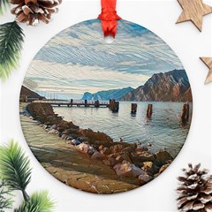 Ducks On Gardasee Ornament (round) by ConteMonfrey