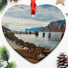 Ducks On Gardasee Ornament (heart) by ConteMonfrey