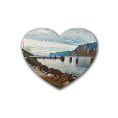 Ducks On Gardasee Rubber Heart Coaster (4 Pack) by ConteMonfrey