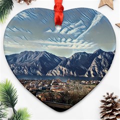 Lake In Italy Ornament (heart) by ConteMonfrey