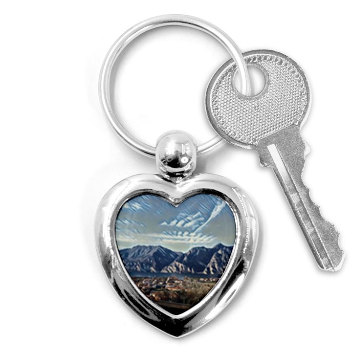 Lake in Italy Key Chain (Heart)