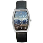 Lake in Italy Barrel Style Metal Watch Front