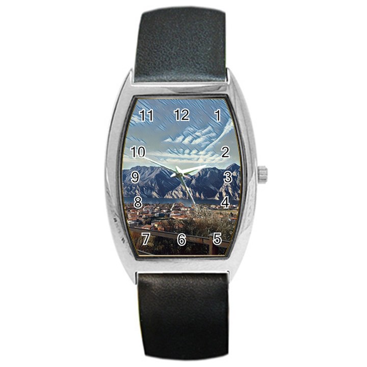 Lake in Italy Barrel Style Metal Watch