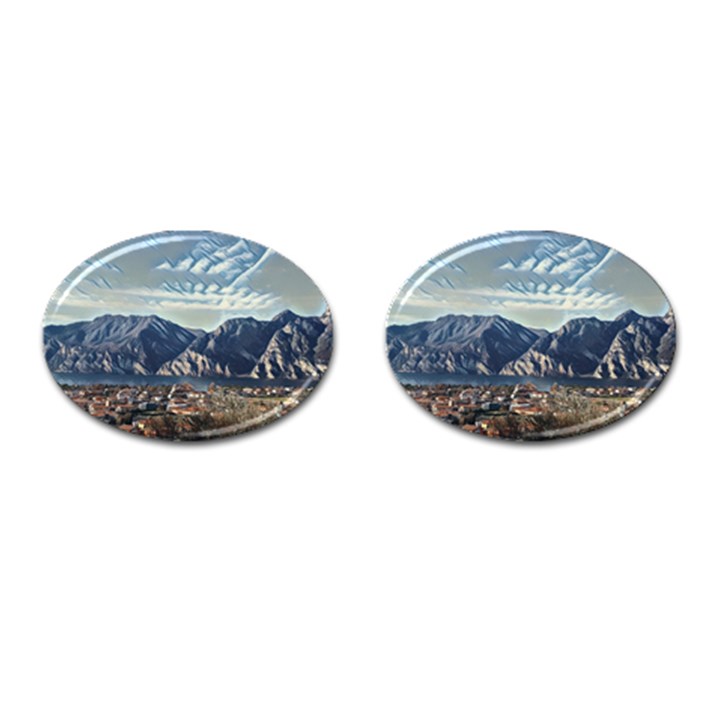 Lake in Italy Cufflinks (Oval)