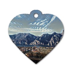 Lake In Italy Dog Tag Heart (two Sides) by ConteMonfrey