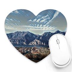 Lake In Italy Heart Mousepad by ConteMonfrey