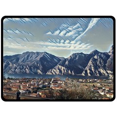 Lake In Italy One Side Fleece Blanket (large) by ConteMonfrey