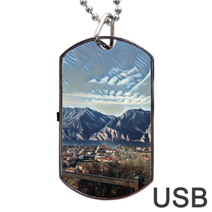 Lake in Italy Dog Tag USB Flash (One Side)