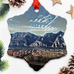 Lake In Italy Snowflake Ornament (two Sides)