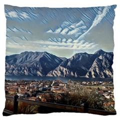 Lake In Italy Large Cushion Case (one Side) by ConteMonfrey