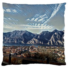 Lake In Italy Large Premium Plush Fleece Cushion Case (one Side) by ConteMonfrey